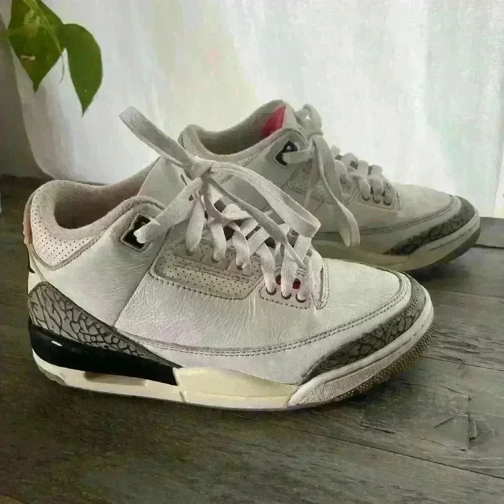 Nike Air Jordan 3 Reimagined Retro White Cement Lace Up Sneaker Kids 4